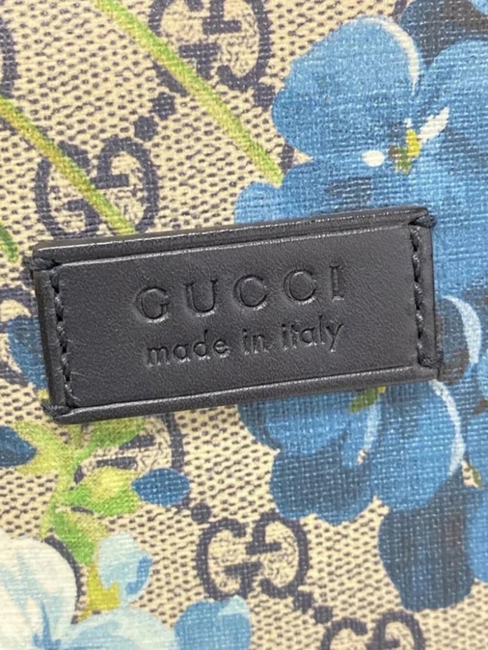 GUCCI GG Blooms 429019 Beige Ebony Navy PVC Leather Handbag - Picture 6 of 15